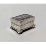 A small Edwardian silver and tortoiseshell pique trinket box, William Comyns, Birmingham, 1908,