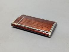 A 20th century Austro-Hungarian white metal and brown guilloche enamelled cigarette case, with match