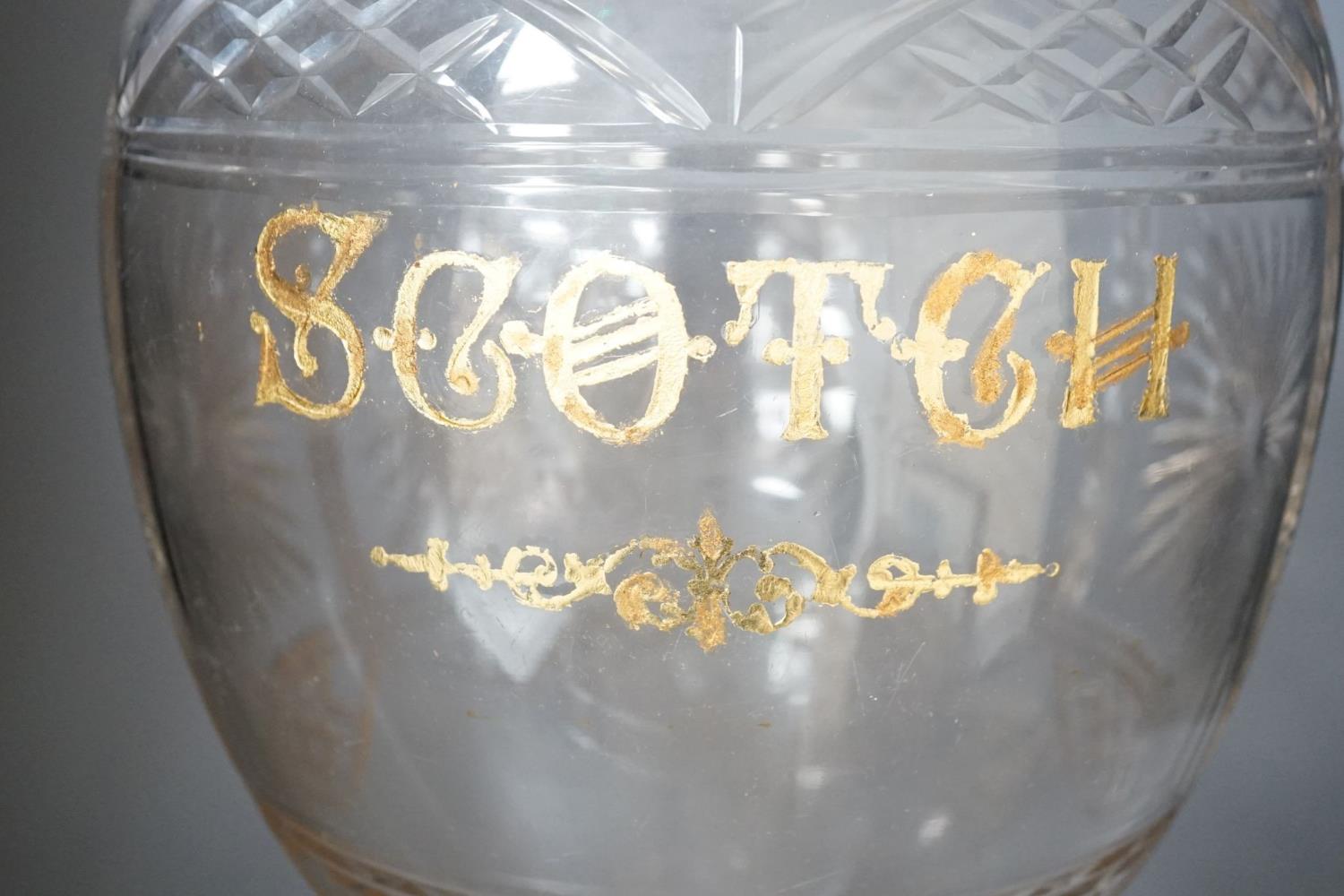 A large cut glass "Scotch" jar, on stand, 54cm - Image 2 of 2