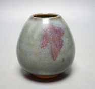 A Chinese jun-type type bud vase, Qing or earlier, 14 cms high.