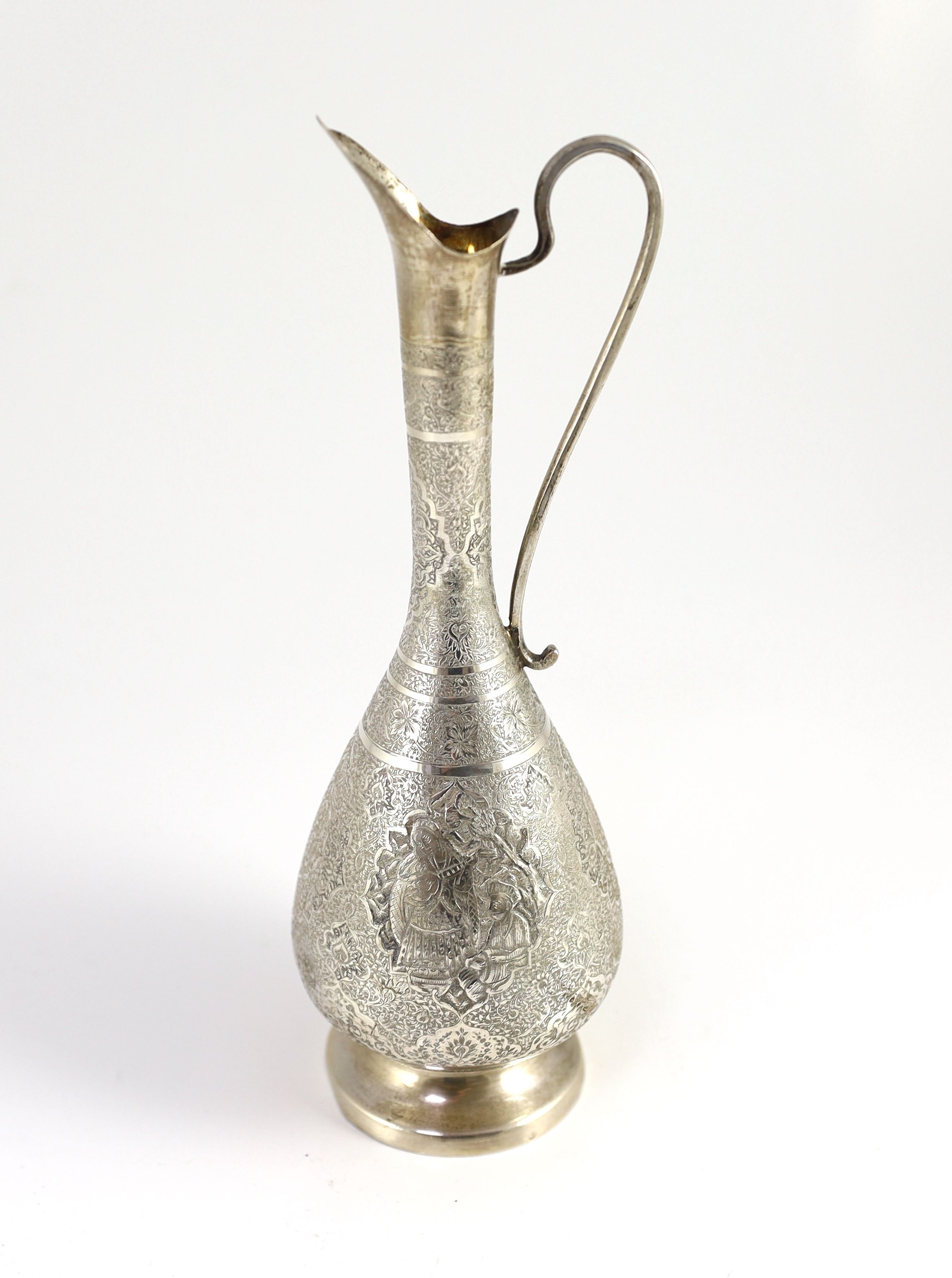 A Persian 84 standard silver ewer and six similar goblets, by Vartan,the goblets with engraved - Image 4 of 6
