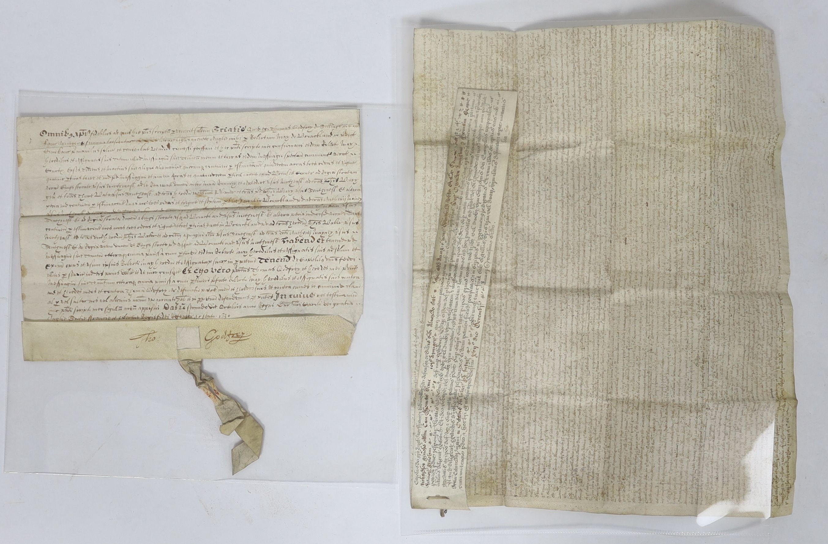 ° ° A Collection of deeds and documents relating chiefly to Kent, 1264-1654, from the collection - Image 38 of 42