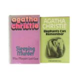 ° ° Christie, Agatha -Two works - Elephants Can Remember, 1st edition,cloth, in clipped d/j, The