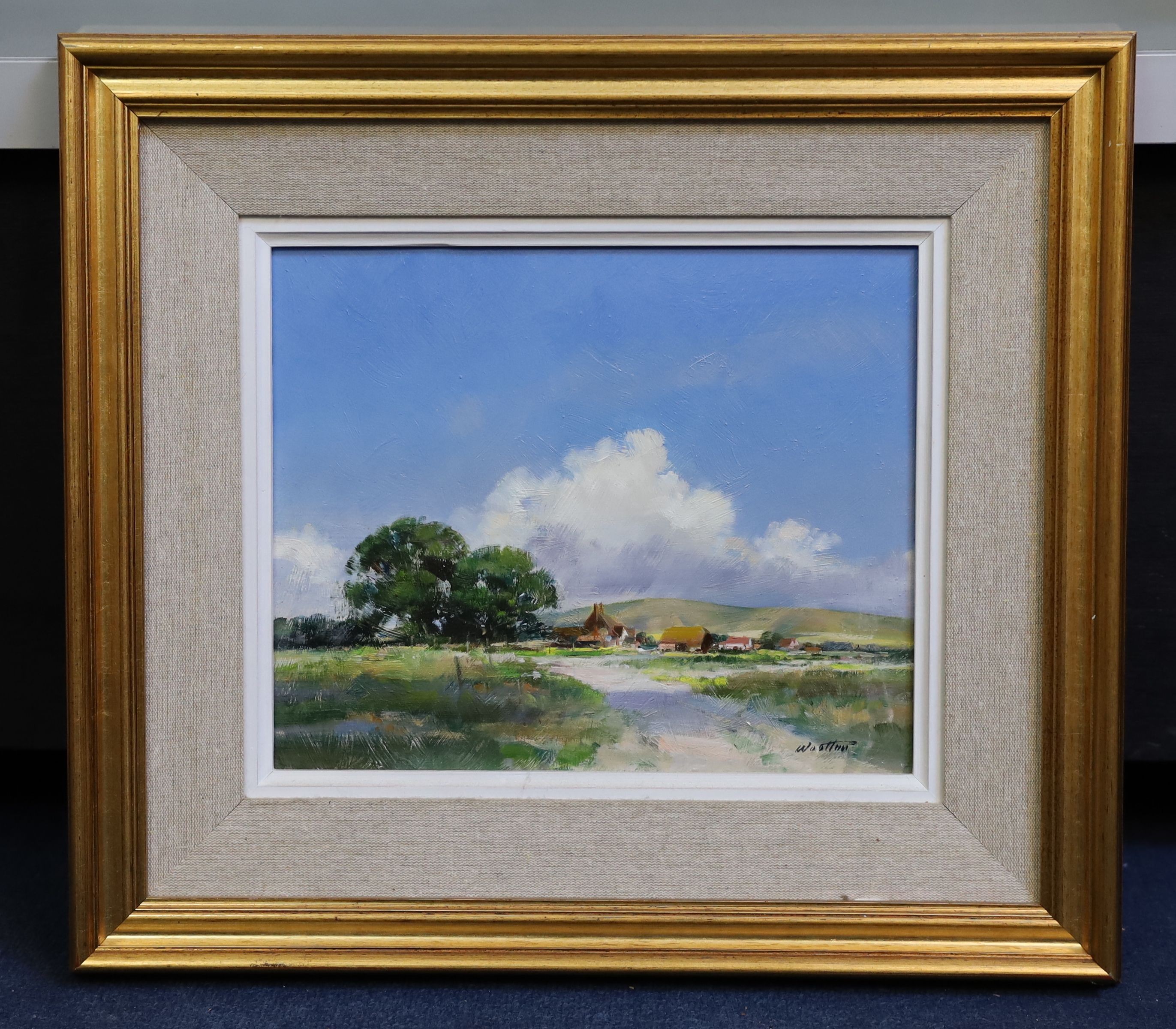 § § Frank Wootton (1911-1998) 'Firle Beacon from Ripe'oil on boardsigned24 x 29.5cmOil on board in - Image 2 of 4