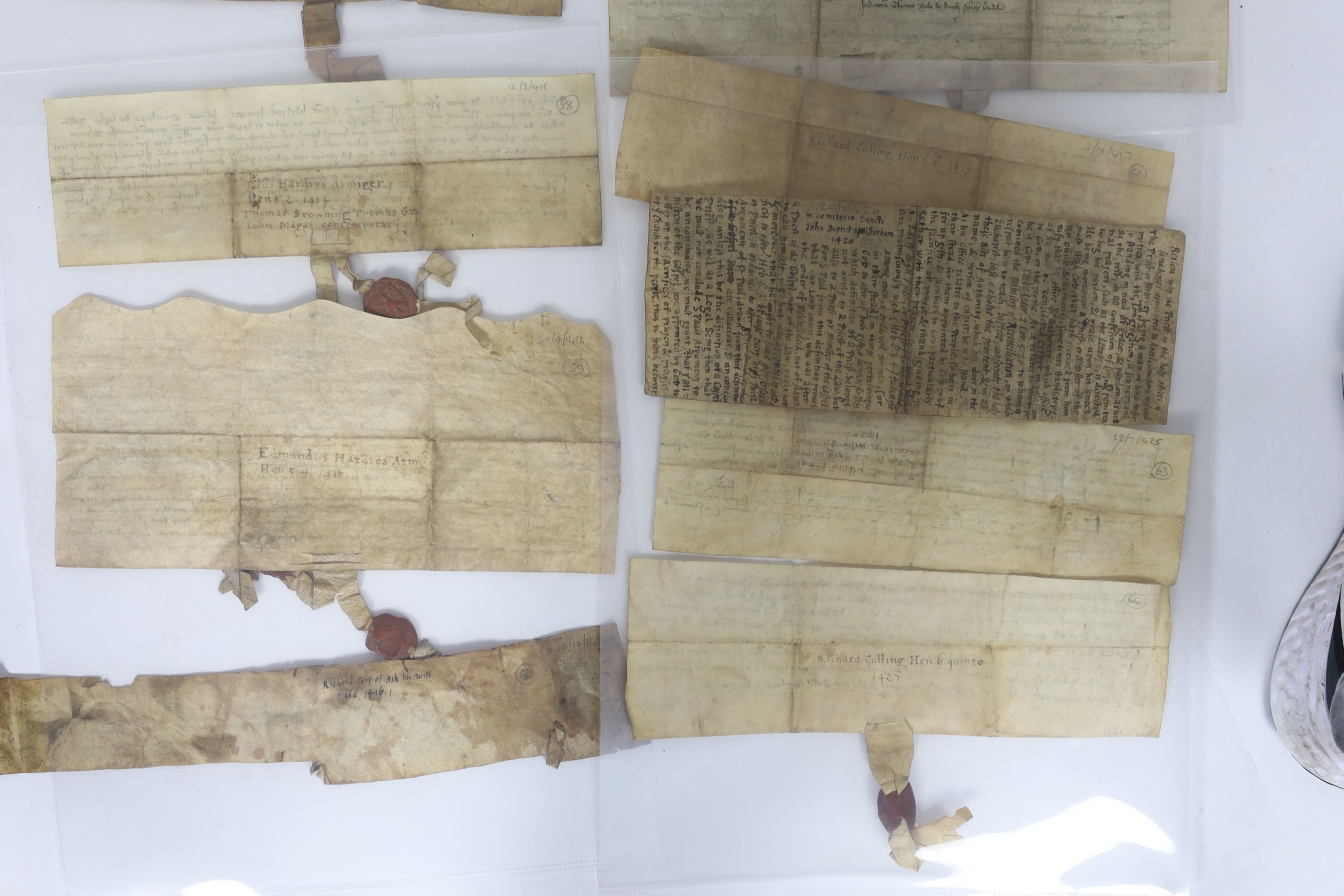 ° ° A Collection of deeds and documents relating chiefly to Kent, 1264-1654, from the collection - Image 27 of 42