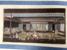 An album of eleven Chinese ‘tea production and trading’ pith paintings, Guangzhou, mid 19th