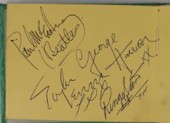 An Autograph album dated 1962 with a single signed page with The Beatles10 x 13.5cm.