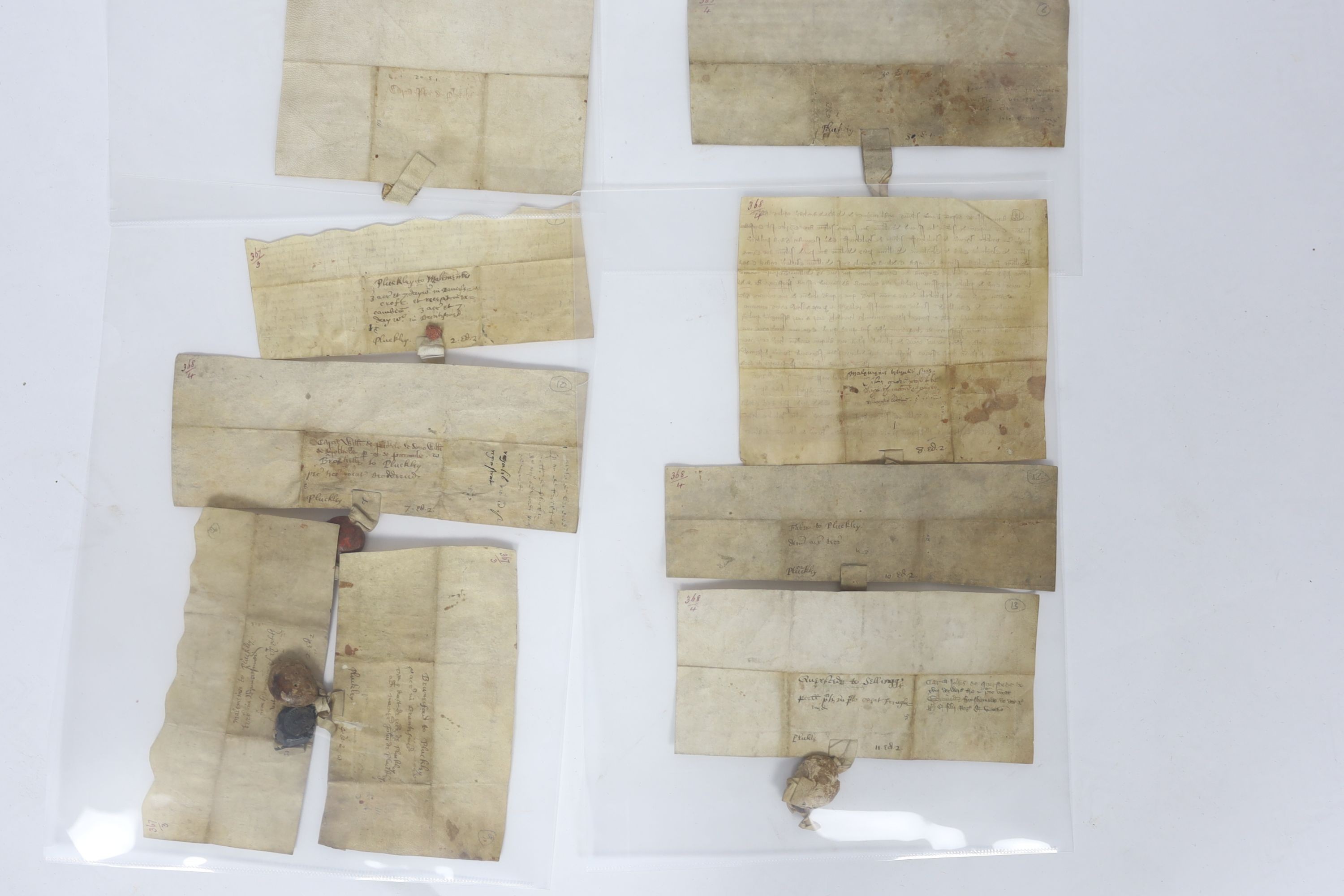 ° ° A Collection of deeds and documents relating chiefly to Kent, 1264-1654, from the collection - Image 6 of 42