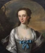 Early 18th century English School Half length portrait of a lady within a landscapeoil on canvas74 x
