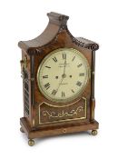 John Harper of London. A William IV brass inset mahogany bracket clock,with Prince of Wales feathers