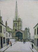 § § Laurence Stephen Lowry (1887-1976) Burford Churchoffset lithograph printed in colours, on wove,