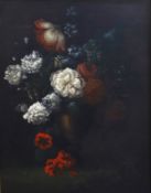 Flemish School Still life of flowers in a vaseoil on metal panel55 x 41cmOil on what looks to be a