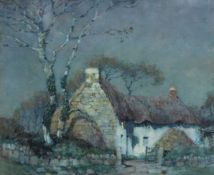 Albert Moulton Foweraker (1873-1942) Cottage by moonlightwatercoloursigned22 x 27cmWatercolour on