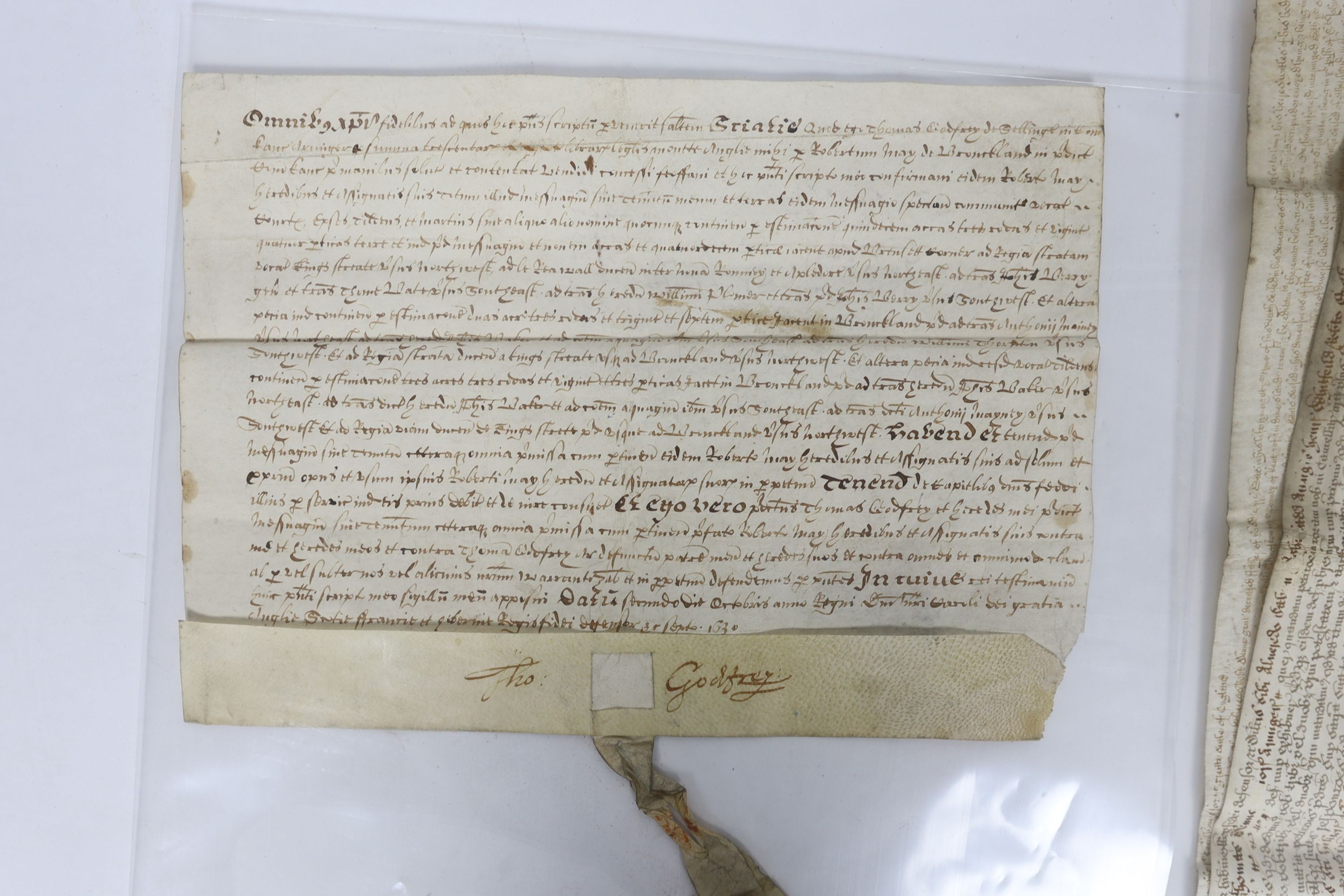 ° ° A Collection of deeds and documents relating chiefly to Kent, 1264-1654, from the collection - Image 39 of 42