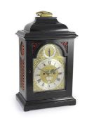 Isaac of Hurley of London. A George III ebonised eight day hour repeating bracket clock,in plain