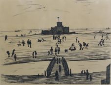 § § Laurence Stephen Lowry (1887-1976) 'Castle by the Sea'limited edition printsigned in pencil,
