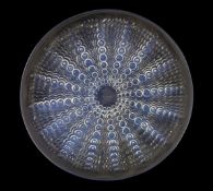 A R. Lalique Oursins opalescent glass plate,etched mark R. LALIQUE FRANCE,28cmA few deep scratches