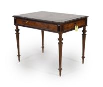 A Napoleon III rosewood games table, by J. A. Jost of Paris,with crossbanded rectangular top, rising
