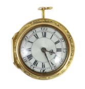 A George II 22ct gold pair cased key wind verge pocket watch, by Charles Page, London,the outer case