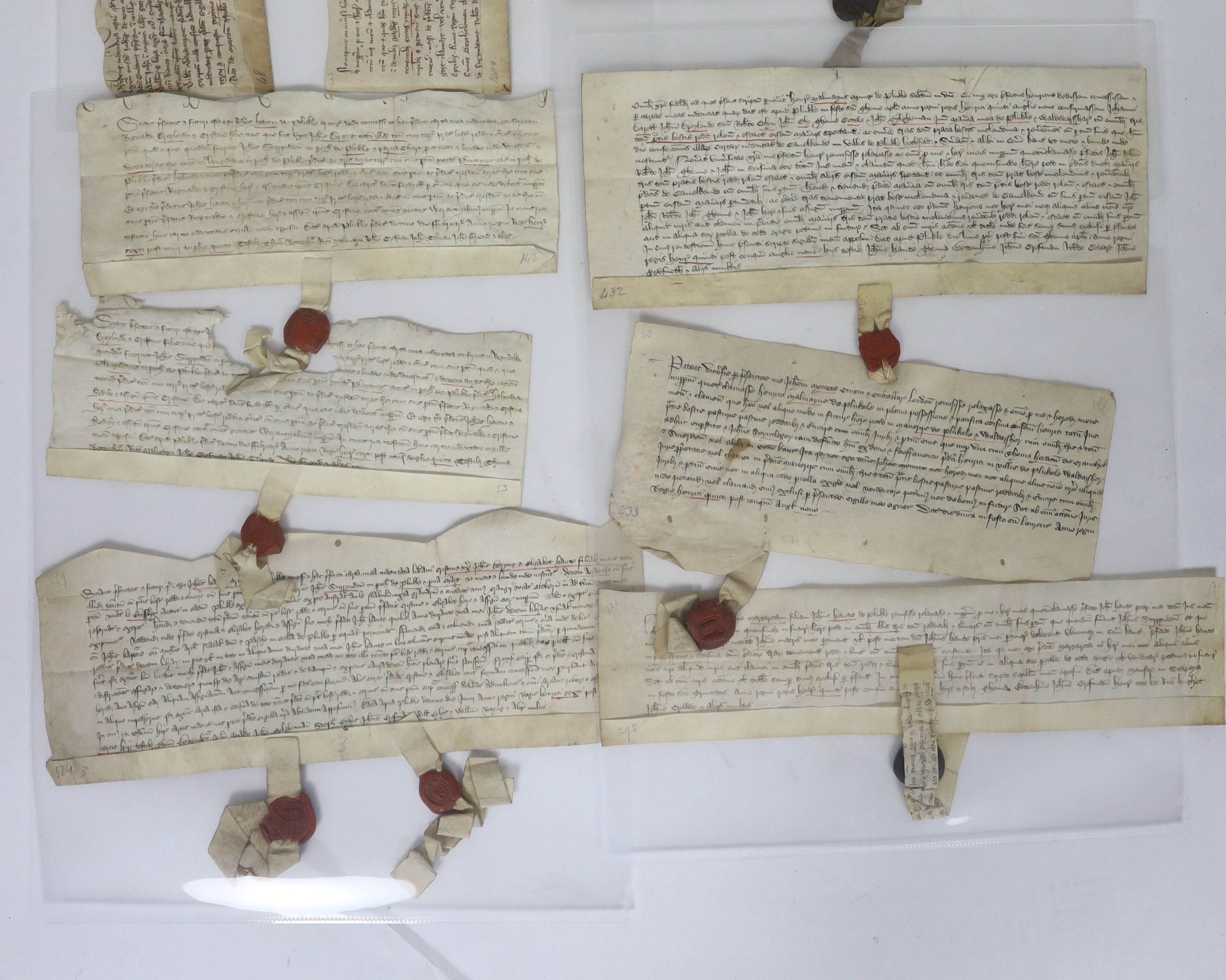 ° ° A Collection of deeds and documents relating chiefly to Kent, 1264-1654, from the collection - Image 9 of 42