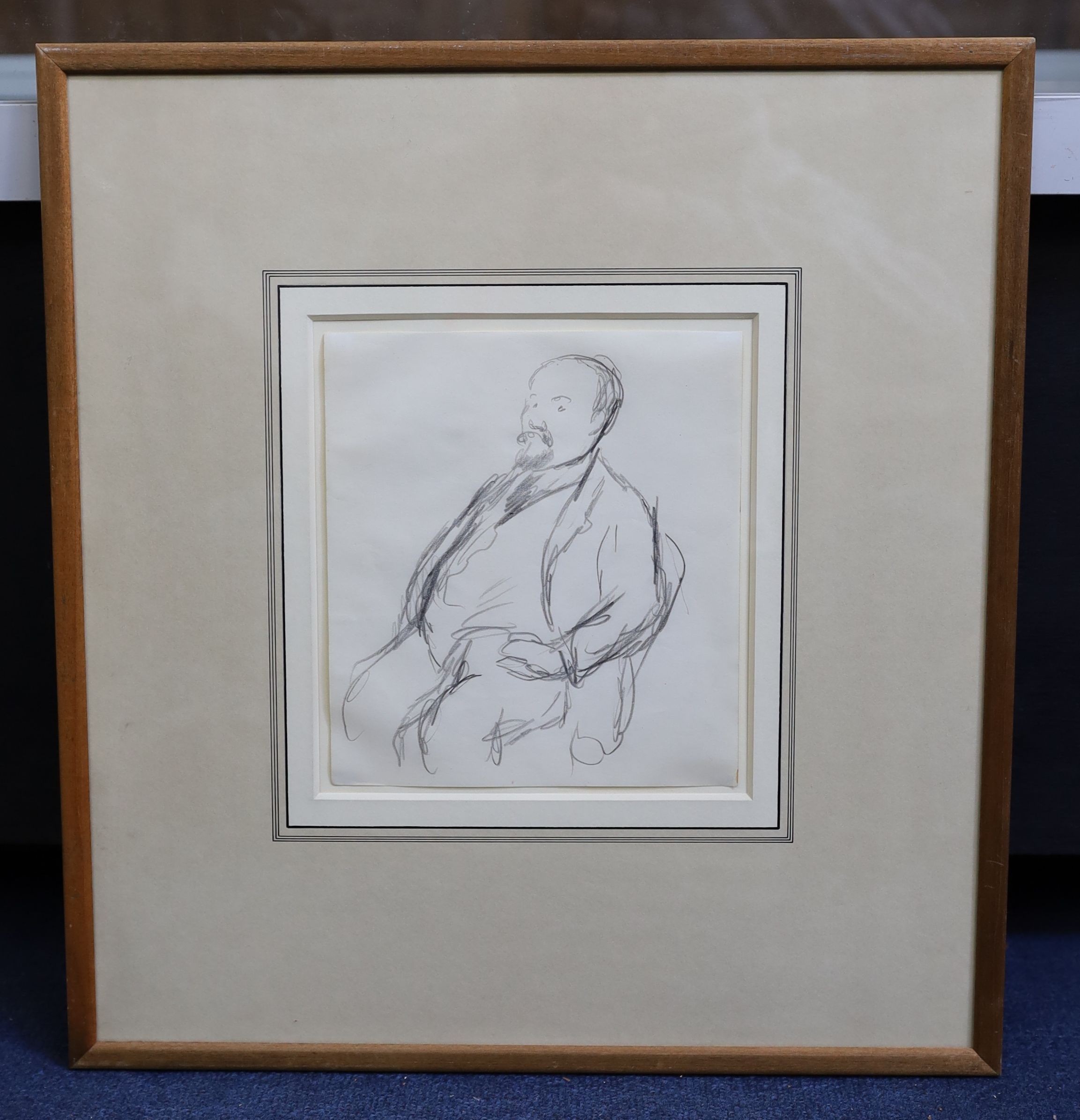 § § Vanessa Bell (1879-1961) Seated man in a Paris cafe c.1922pencil on paperBloomsbury Workshop - Image 2 of 3