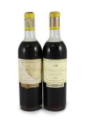 Two bottles of Chateau d'Yquem Lur-Saluces 1963One capsule slightly rubbed, the other showing