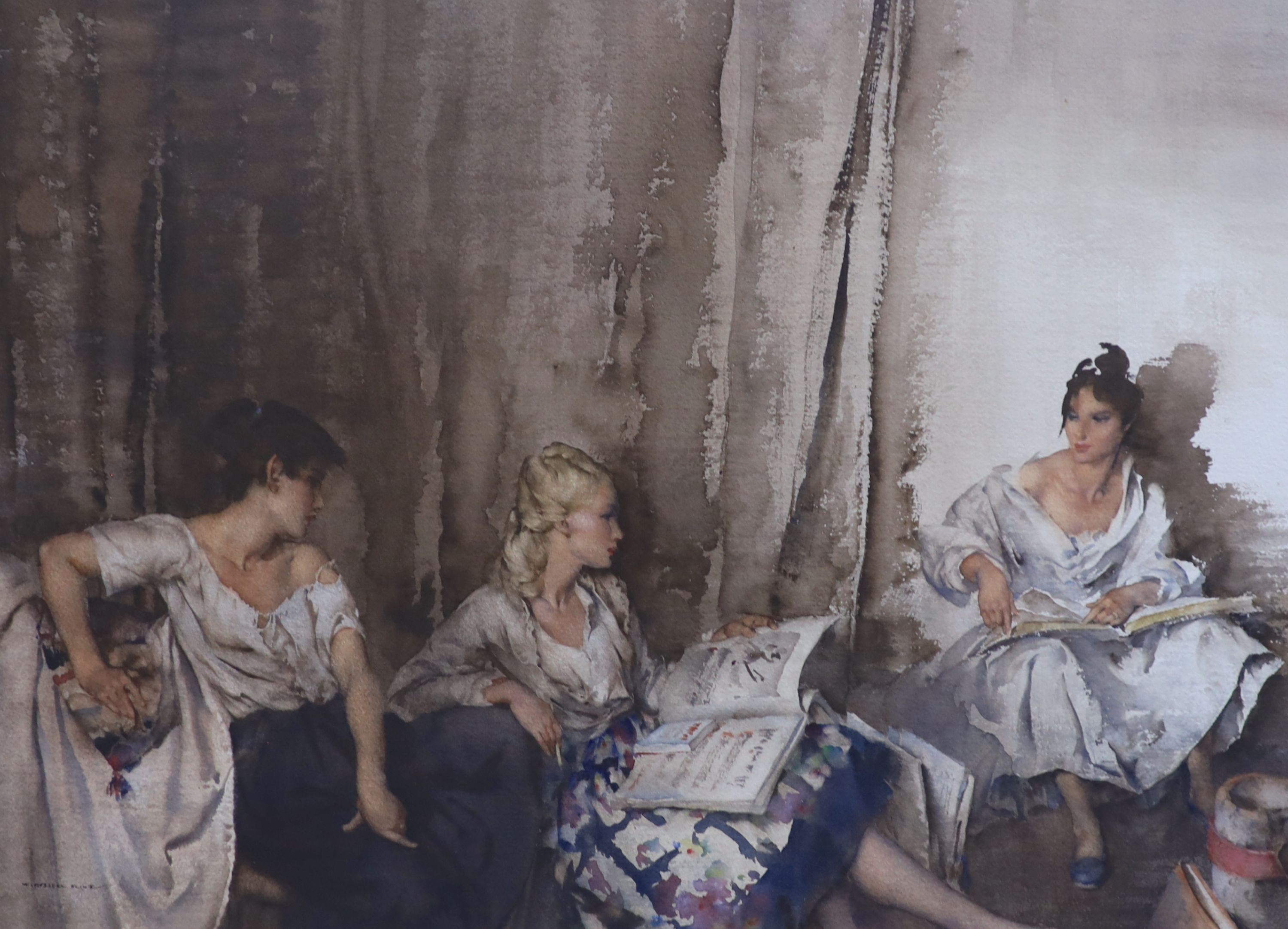 § § Sir William Russell Flint (1880-1969) Three modelswatercoloursigned49 x 66cmWatercolour on paper - Image 5 of 7