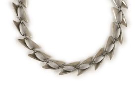 A Georg Jensen sterling silver stylised link necklace, designed by Henning Koppel, no. 273,48cm,