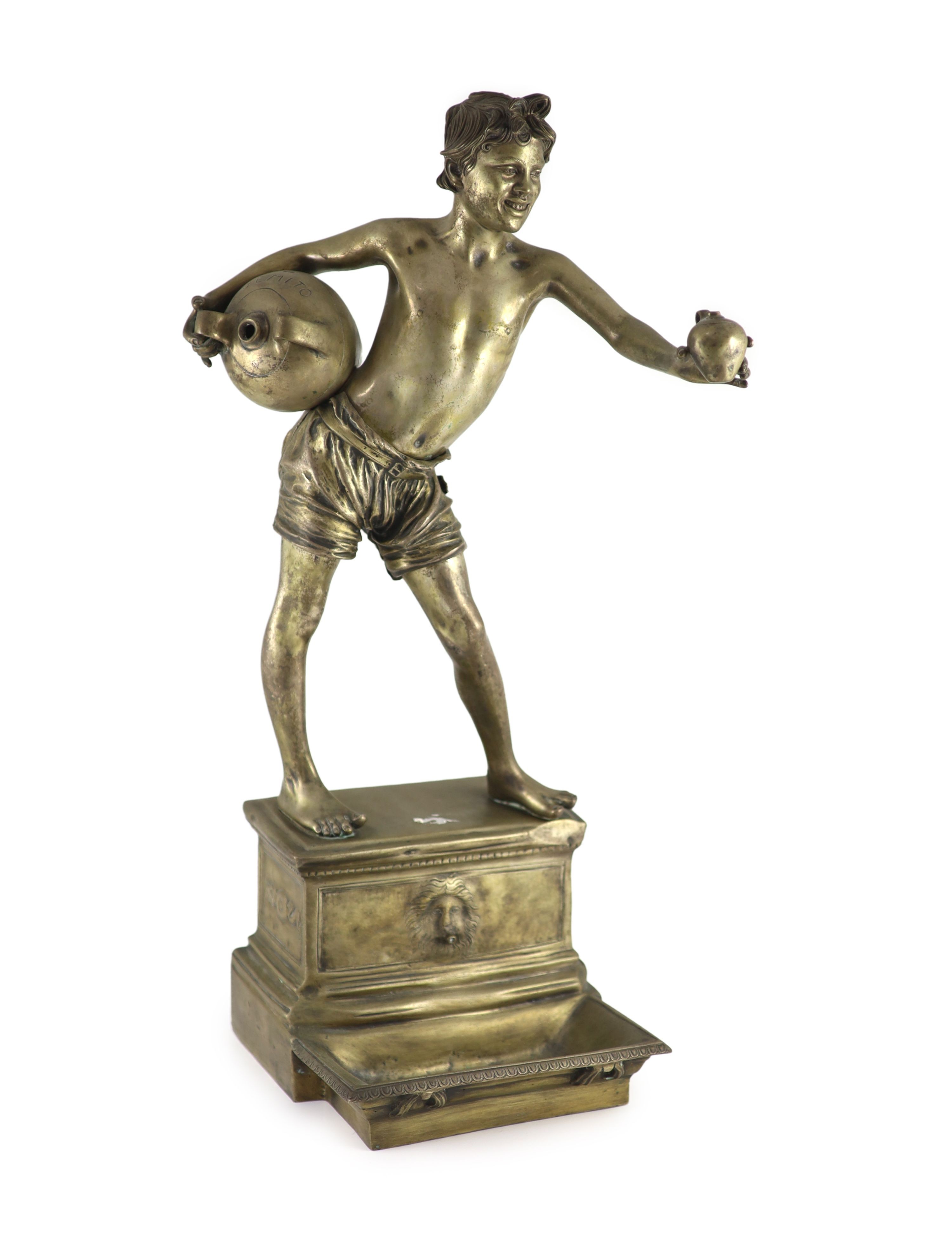 Vincenzo Gemito (Italian 1852-1929): 'L'Acquaiolo' (The Water Carrier), a bronze figural