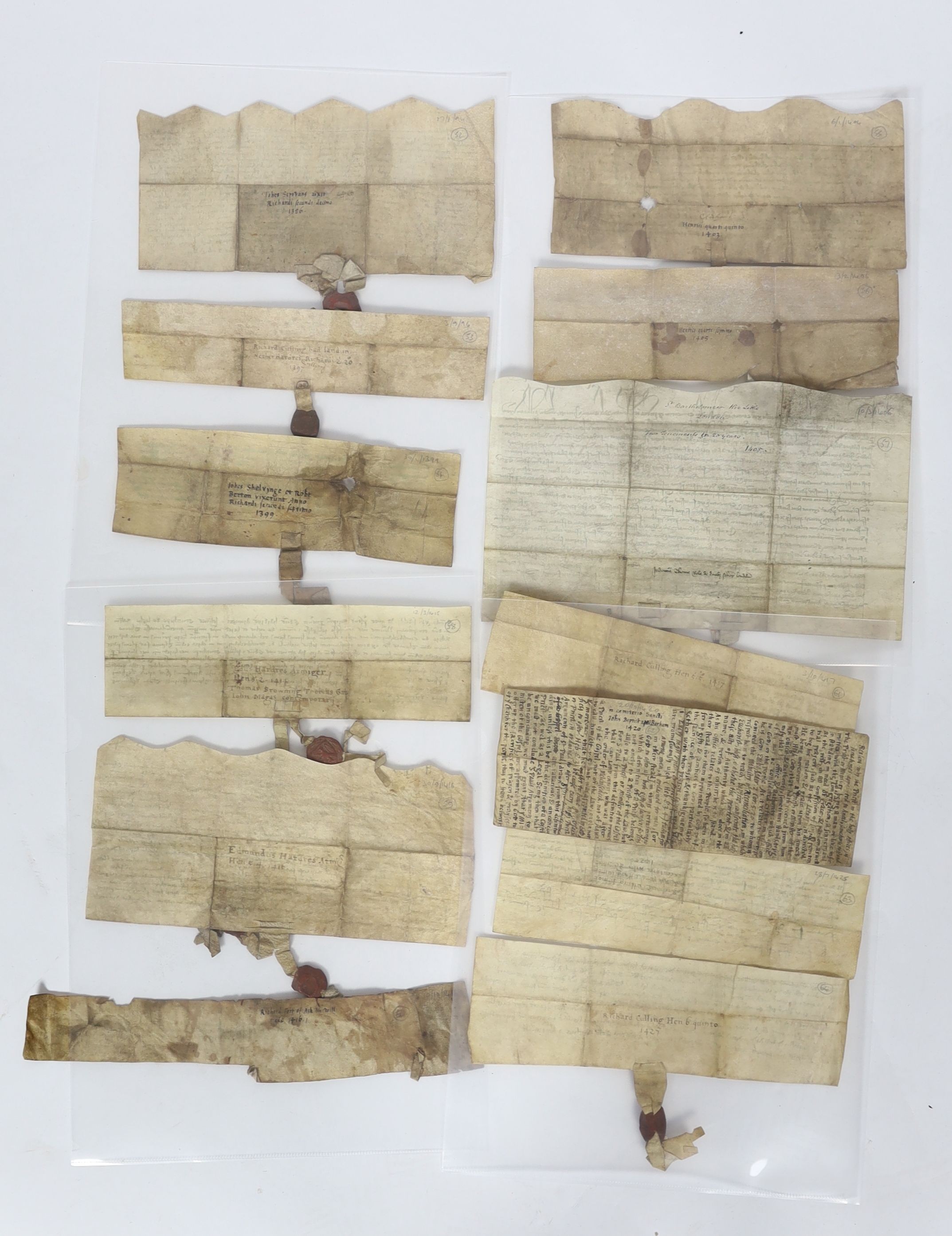 ° ° A Collection of deeds and documents relating chiefly to Kent, 1264-1654, from the collection - Image 25 of 42