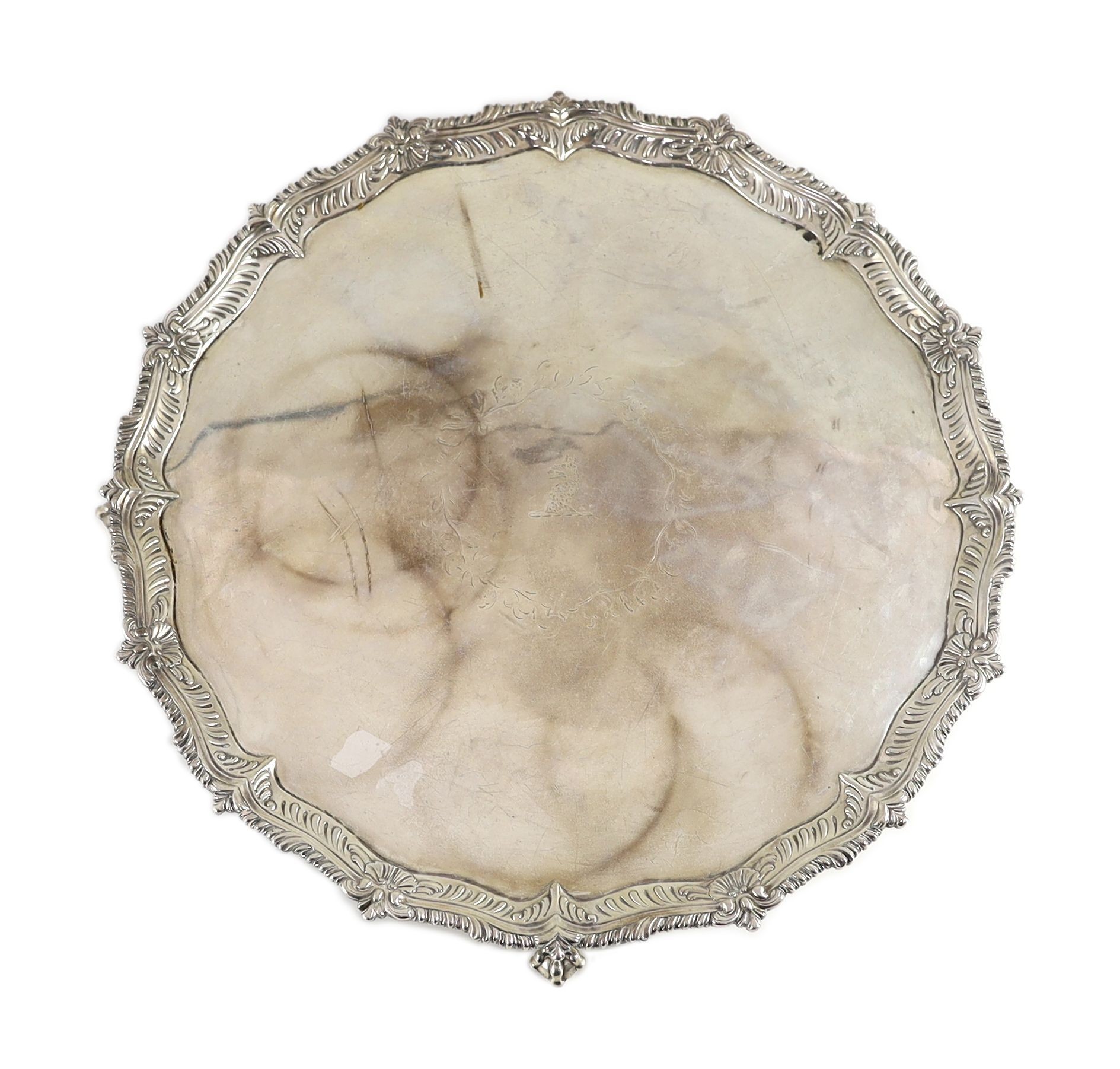 A George III silver salver, by Richard Rugg,of shaped circular form, with gadrooned border and