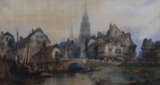 Paul Marny (1829-1914) "Views on the river at Lyon’’near pair of watercolourssigned60 x 105cm and 58