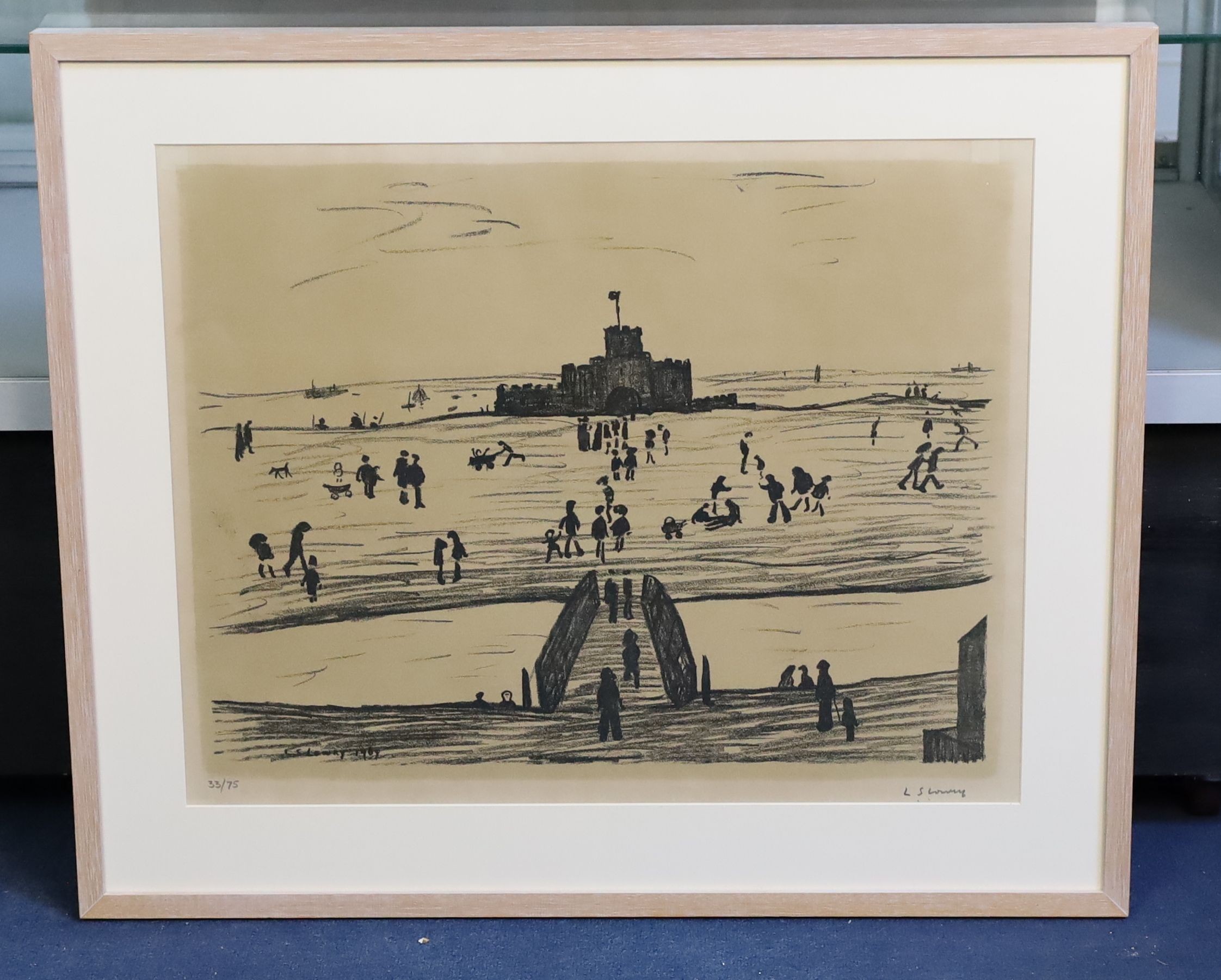 § § Laurence Stephen Lowry (1887-1976) 'Castle by the Sea'limited edition printsigned in pencil, - Image 2 of 4