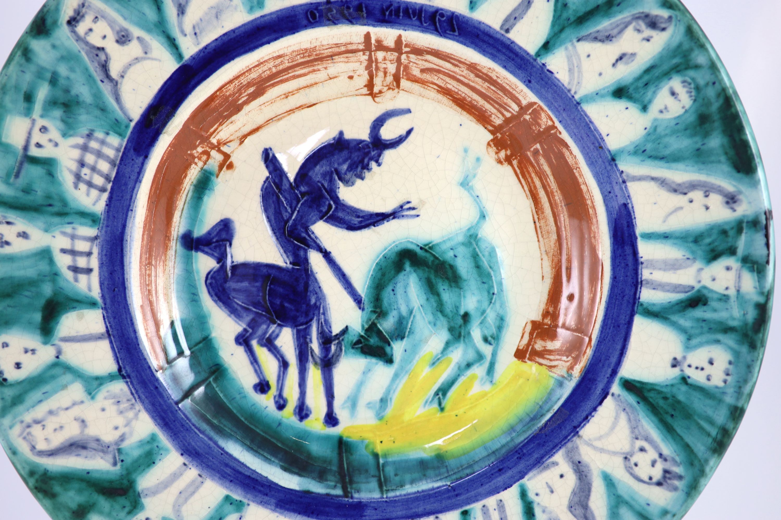 Pablo Picasso (Spanish 1881-1973) for Madoura pottery, a Corrida aux Personnages charger (A.R. - Image 2 of 6