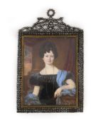 Lorenzo Thewenetti (Anglo-Italian, 1800-1878) Miniature portrait of a young ladyoil on ivory10.5 x