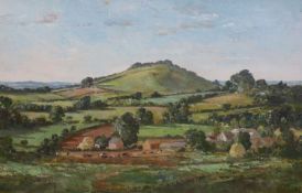 § § Charles Cundall (1890-1971) Somerset landscapeoil on canvasLouise Kosman label verso40 x 60cmOil