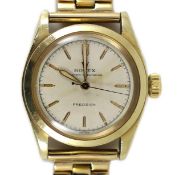 A gentleman's 1950's 9ct gold Rolex Oyster Speed King Precision wrist watch,with case back