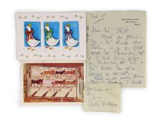 A postcard from Agatha Christie to Mrs Elliot,undated and stamp / postmark removed, with an image of