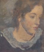 Henry Tonks (1862-1937) Portrait of Penelope Massingham, Aged 14oil on boardlabel verso30 x 24.