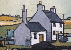 § § Wilf Roberts (1941-2016) Cottages in a landscapeoil on boardsigned and dated '7154.5 x 75cmOil