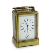 Aubert & Klaftenberger, Geneva. A late 19th century hour repeating carriage alarum clock,with