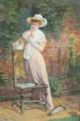 Carlton Alfred Smith R.I. (1843-1956) 'In The Garden'watercoloursigned and dated 189745 x