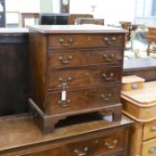 A small George III mahogany chest converted to a drinks cabinet, width 70cm, depth 45cm, height