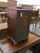 An early Victorian mahogany bedside cabinet, width 44cm, depth 40cm, height 81cm