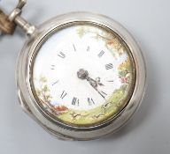 A late George III silver pair cased keywind verge pocket watch, by John Wontner, London, with