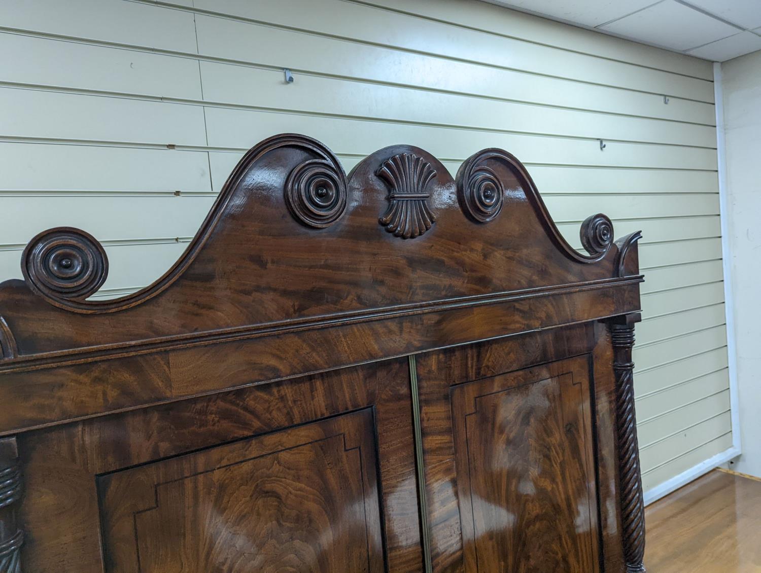 A William IV mahogany hanging cupboard, converted from a linen press, width 120cm, depth 57cm, - Image 3 of 5