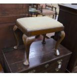 A George III walnut stool, width 54cm, depth 41cm, height 46cm