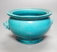 A Chinese turquoise ground jardiniere, 17cm