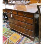 A small George III mahogany chest, width 85cm, depth 47cm, height 79cm