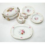 A 19th century floral painted part dinner service